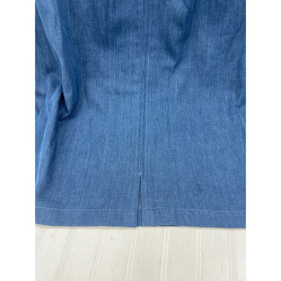 Go Softly Women's Chambray Patio Dress 1X Embroidered Peacock & Floral Mumu NWT - Picture 6 of 10